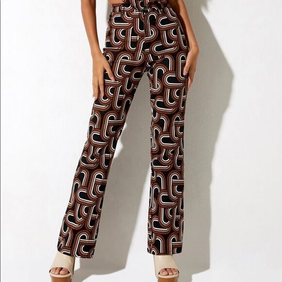 MOTEL Rocks Zoven Trousers in Tonal Interlink Black - Picture 2 of 11